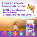 Kids Fiber Gummy Bears - 100% Plant Based Daily Prebiotic - Fiber Gummies for Kids, Supports Digestive Health & Regularity, Vegan Fiber Supplement, Gluten Free, Non-GMO, Berry Flavor - 60 Gummies
