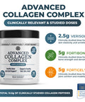 Left Coast Performance Advanced Collagen Complex Powder VERISOL FORTIBONE & FORTIGEL for Hair Skin Bone & Joint Support Clinically Studied Ingredients Grass-Fed Hydrolyzed Collagen Peptides 30 Servings
