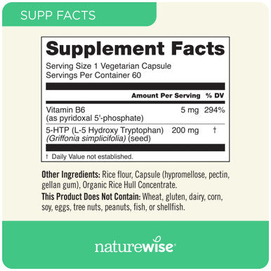 Naturewise 5-Htp 200Mg Mood Support, Natural Sleep Aid Helps Promote Healthy Eating Habits, Easy-To-Digest Delayed Release Capsul