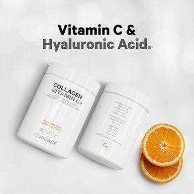 Codeage Collagen Peptides Powder + Vitamin C - 20g Grass-Fed Collagen Per Serving - Digestive Enzymes Hyaluronic Acid 18 Amino Acids - Hydrolyzed Collagen Protein - Non-GMO Unflavored - 9.98 oz