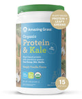 Amazing Grass Vegan Protein & Kale Powder: 20g of Organic Protein + 1 Cup Leafy Greens per Serving, Vanilla, 15 Servings