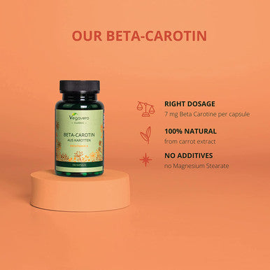 Beta Carotene VegaveroÃƒâ€šÃ‚Â® | 180 Capsules | Tan Accelerator | 100% Natural Source of Vitamin A | Vegan