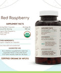 Red Raspberry Usda Organic 120 Capsules | Natural Herbal Supplement | Certified Organic Vegetarian Capsules And Organic Red Raspb