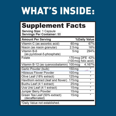 Dr. Tobias Blood Pressure Support Supplement Herbal Blend 90 Capsules