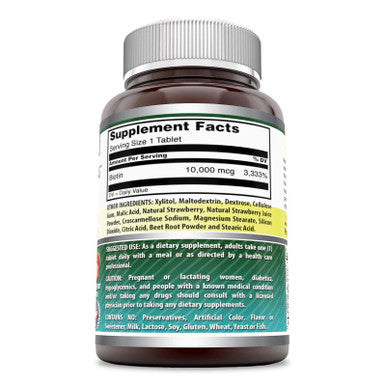 Amazing Formulas Biotin Fast Dissolve 10000 Mcg Tablets Supplement | Strawberry Flavor | Vitamin B7 | Non-Gmo | Gluten Free | Made In Usa (60 Count)