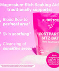 Pink Stork Postpartum Sitz Bath Soak: Dead Sea Salt for Perineal Care & Cleansing Postpartum Recovery Labor and Delivery Essentials Women-Owned Unscented 16 oz