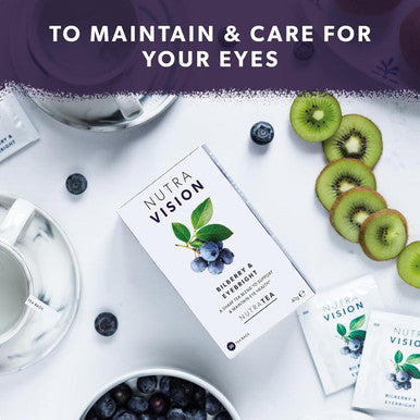 Nutra Tea NUTRAVISION - Eye Health Tea Includes Bilberry & Eyebright - For general and age-related eye health - 20 Enveloped Tea Bags - by - Herbal Tea