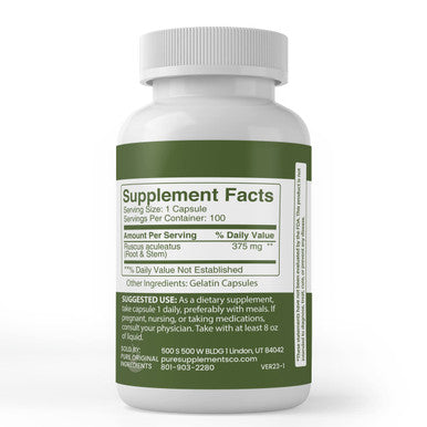 PURE ORIGINAL INGREDIENTS Butcher'S Broom, (100 Capsules) Always Pure, No Additives Or Fillers, Lab Verified