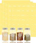 Spice Labels, 432Pcs Spice Labels Stickers 1.4in Waterproof Adhesive Round Preprinted Spice with Blank Label Black Tear Resistant Sticker for Kitchen Jars Caps Food Containers Spice Organizers