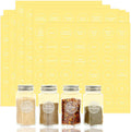 Spice Labels, 432Pcs Spice Labels Stickers 1.4in Waterproof Adhesive Round Preprinted Spice with Blank Label Black Tear Resistant Sticker for Kitchen Jars Caps Food Containers Spice Organizers