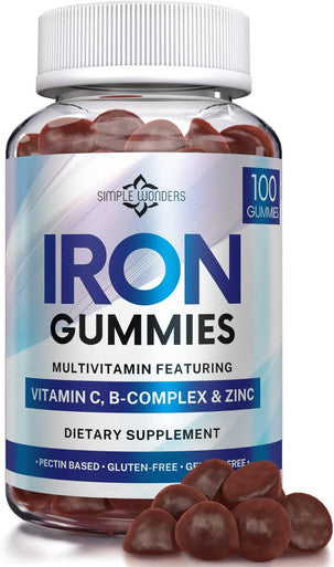 Iron Gummies For Women, Men & Kids - Iron Supplement With Vitamin C, A, Vitamins B Complex, Biotin & Zinc - Multivitamin Chewable Iron Gummies For Adults - Alternative To Iron Pills, Capsules, Tablets