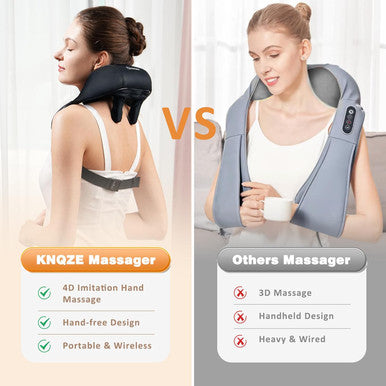 Cordless Neck Massager With Heat, 4D Deep Tissue Kneading Massage, Shiatsu Neck And Shoulder Massage Pillow For Neck, Traps, Back And Leg Pain Relief, Gifts