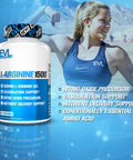 Evlution Nitric Oxide Booster L-Arginine Supplement - High Potency Nitric Oxide Supplement with 1500mg of L Arginine for Enhanced Energy Muscle Growth and Vascularity Nutrition NO Booster
