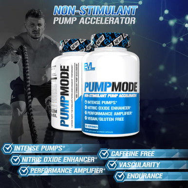 Evlution Pumpmode Nitric Oxide Pills for Men Nutrition Nitric Oxide Supplement with Arginine and Citrulline for Maximum and Performance - Vegan Stim Free Pre Workout Supplement