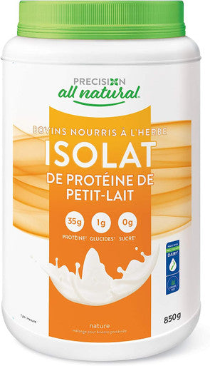Precision All Natural Whey Isolate - Unflavoured, 850 g | Hormone-free and gluten-fee