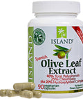 Island Nutrition , Olive Leaf Extract Capsules 25% Oleuropein (40% Total Polyphenols), Plus 20% Hydroxytyrosol Complex 100% Grown & Extracted In Spain (90 Caps), Real European Olive Leaf Extract