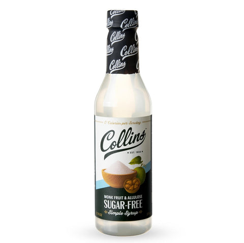 Collins Sugar Free Simple Syrup, Made with Allulose and Monk Fruit Extract, Cocktail Syrup and Coffee Sweetener, 32 Ounces, Set of 1