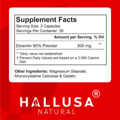 Hallusa Natural Diosmin Circulation - Support For Circulation And Veins - Diosmin - Diosmine- Diosmina - Circulation & Vein Support Supplement