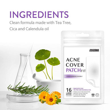 Avarelle Pimple Patches Hydrocolloid Acne Patches, Acne Spot Treatment for Blemishes and Zit with Tea Tree Oil, Calendula Oil and Cica Oil for Face, Vegan, Cruelty Free (Frontline Support + FIT)