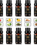 Aromatherapy Lemon Essential Oil Set for Diffuser, 100% Pure Orange Essential Oil Kit for Humidifier, 10x10ml Therapeutic Grade Essential Oils Set-Juniper Berry, Cedar, Cypress, Geranium,Rosemary Oil