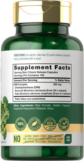 Carlyle Dim Supplement | 350Mg | 200 Count | Vegetarian, Non-Gmo & Gluten Free Complex