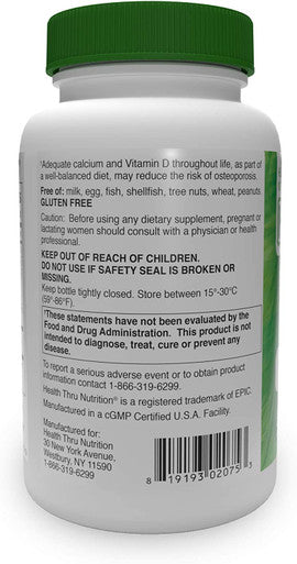 Health Thru Nutrition Calcium 1000mg and Magnesium 400mg with Vitamin D3 K 360 Softgels 4 Month Supply