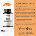 Sirunes Zinc Quercetin Capsules 100Pcs- Zinc Supplements For Immune Support- Zinc For Men And Women Non-Gmo And Gluten Supplement