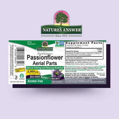Nature'S Answer Passion Flower 2000mg 1oz Extract | Liquid Herbal Tincture Supplement Drops | Natural Botanical | Non-GMO Alcohol & Gluten- Vegan 1oz | 2 Pack