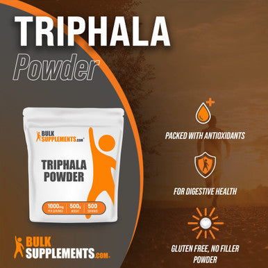 BulkSupplements Triphala Powder - Triphala Herbal Supplements, from Amla, Bhibitaki, & Haritaki - 1000mg of Triphala Supplement , (500 Grams - 1.1 lbs)