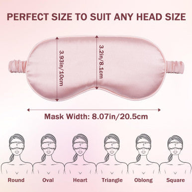 Amrules Sleep Mask Adjustable Silk Eye Mask For Sleeping Soft Sleeping Eye Shade Cover For Women Good For Blocking Light Reducing Puffiness Enhancing Sleep Quality (Blush Pink & Black) Set Of 2