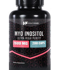 Healthfare Myo Inositol 2000Mg | 200 Capsules | Ultra Strength | Healthy Ovarian Support For Women | Vitamin B8 | Made In The Usa