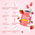 2 Pack Collagen Gummies For Women Men, 2500Mg Protein Type I,Ii,Iii,V,X With 15000Mcg Biotin, Keratin, Vitamin C A B6 B12 D E For Skin Hair Nails & Joints, Immunity Energy Digestion
