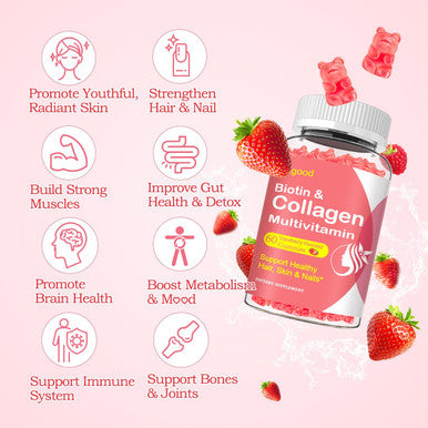 2 Pack Collagen Gummies For Women Men, 2500Mg Protein Type I,Ii,Iii,V,X With 15000Mcg Biotin, Keratin, Vitamin C A B6 B12 D E For Skin Hair Nails & Joints, Immunity Energy Digestion