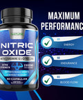 Built Nature Nitric Oxide Supplement L Arginine Extra Strength - Citrulline Malate, Aakg, Beta Alanine - Premium Muscle Supporting Nitric Booster For Strength & Energy To Train Harder - 60 Capsules