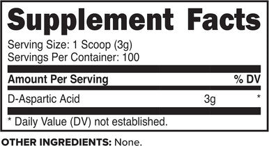 Primaforce D-Aspartic Acid 300 Grams (100 Servings) Unflavored Vegetarian Non-GMO