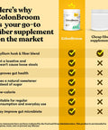 Colonbroom Psyllium Husk Powder With Stevia (Tropical Fruits) - Colon Cleanse For Bloating Relief & Gut Health - Colon Broom Fiber Powder Drink - Vegan Fiber Powder Stevia Supplement, 60 Servings
