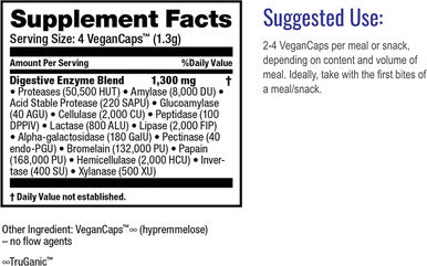 HealthForce SuperFoods Digestion Enhancement Enzymes - 60 VeganCaps - All-Natural, Plant-Sourced Enzyme Supplement - Promotes Healthy Gut - Gluten Free - 15 Servings