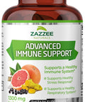 Zazzee Advanced Immune Support, 1300 mg per Tablet, 30 Day Supply, with 1000 mg Vitamin C, Zinc, 1000 mg Strength Echinacea, 1000 mg Strength Elderberry and 200 mg Strength Goldenseal, All-Natural