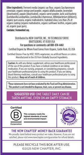 New Chapter Women's Multivitamin 40 plus for Energy Healthy Aging + Immune Support with 20+ Nutrients Every Woman's One Daily 40+Gentle on the Stomach 72 Count