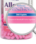 HealthA2Z Allergy Relief | Diphenhydramine HCL 25mg | Antihistamine | Relief from Itchy Throat Sneezing Runny Noses | Indoor & Outdoors Allergies - 200 Caplets