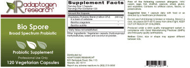 Adaptogen Research Bio Spore Broad Spectrum Probiotic for Men & Women 120 Capsules