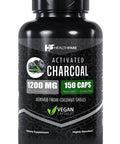 Healthfare Activated Charcoal Capsules 1200Mg | 150 Capsules | Derived From Coconut Shells | Highly Absorbent | Non-Gmo | Made In The Usa