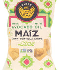 Siete Family Foods Chips Tortilla Corn Sea Salt Maiz Yellow White 7.5 Ounce