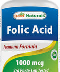 Best Naturals Folic Acid 1000 mcg (Vitamin B9) 240 Tablets