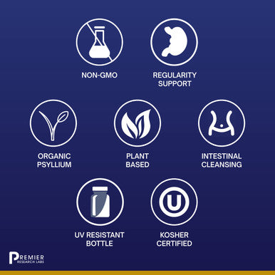 Premier Research Labs Psyllium Fiber - Features Natural Soluble Fiber & Supporting Herbs - Supports Bowel Regularity & Intestinal