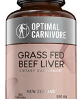 Optimal Carnivore Grass Fed Beef Liver Capsules Desiccated Beef Liver Supplement Ancestral Superfood from New Zealand 180 Pills