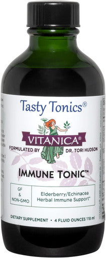 Vitanica Immune Tonic Black Elderberry 2000mg Echinacea Immune Support Non-GMO Vegetarian 4 Ounce (Packaging May Vary)