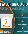 BulkSupplements Hyaluronic Powder - Hyaluronic Supplements for Skin and Joints - 200mg of Pure Hyaluronic - Hyaluronic Food Grade (25 Grams - 0.88 oz)