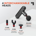 Sharper Image Deep Tissue Portable Percussion Massage Gun, Powerboost Move Full Body, Back & Neck Muscle Massager With 4 Attachments - Handheld Rechargeable Electric Massage Gun For Athletes