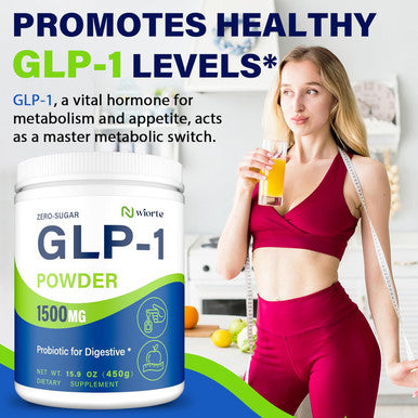 Glp-1 Supplement, Glp1 Supplements Women, Glp-1 Powder 1500Mg With Akkermansia Muciniphila Probiotic & High Fiber, Naturally Support Glp-1 Support For Energy, Digestion, Gut, Overall Health, No Sugar